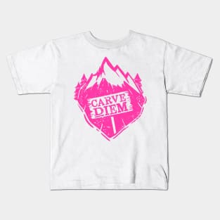 Carve Diem Women Ski Funny Winter T-Shirt and Gift Kids T-Shirt